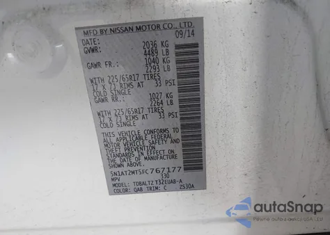 2015 Nissan Rogue Sv из США, поврежденный, VIN 5N1AT2MT5FC767177